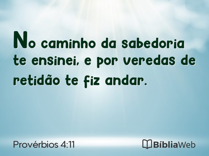 Provérbios 4:11 em imagem para compartilhar