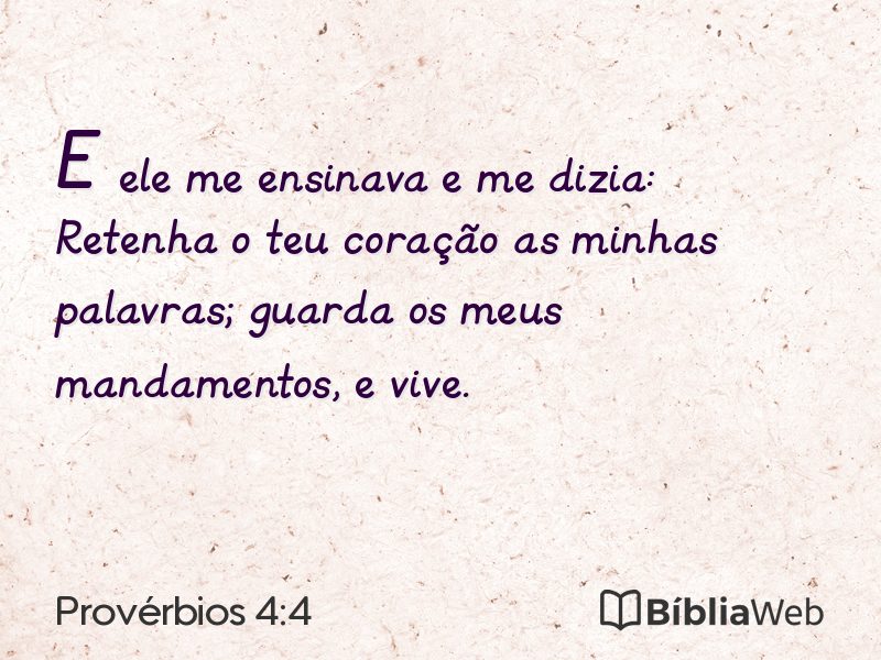 Provérbios 4:4 em imagem para compartilhar