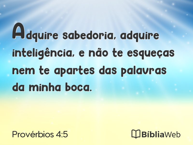 Provérbios 4:5 em imagem para compartilhar
