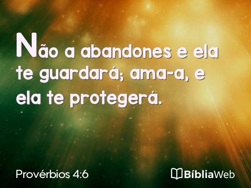Provérbios 4:6 em imagem para compartilhar