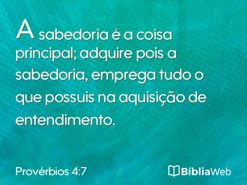 Provérbios 4:7 em imagem para compartilhar
