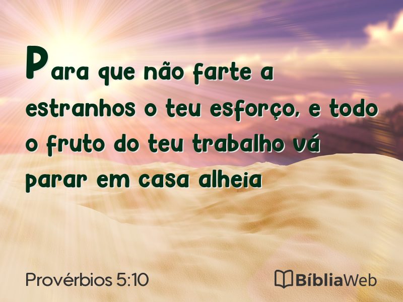 Provérbios 5:10 em imagem para compartilhar