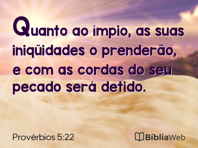 Provérbios 5:22 em imagem para compartilhar
