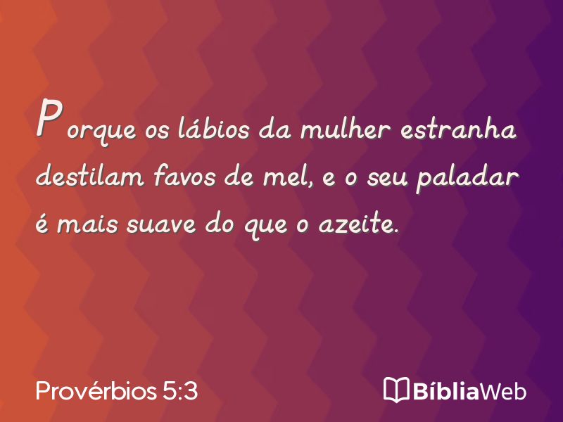 Provérbios 5:3 em imagem para compartilhar
