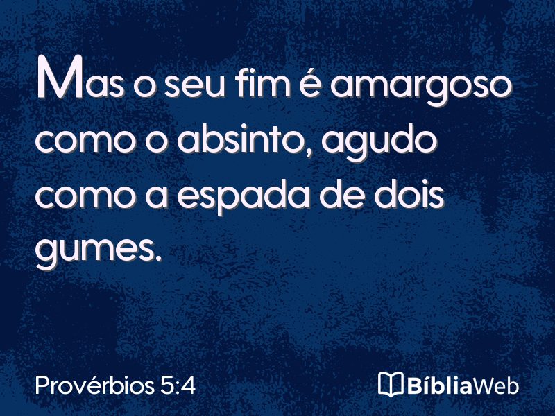 Provérbios 5:4 em imagem para compartilhar