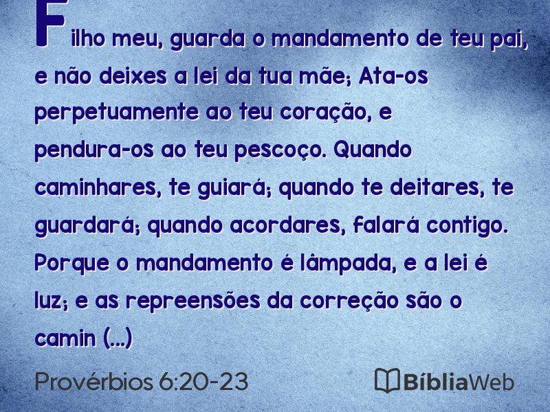 Provérbios 6:20-23 em imagem para compartilhar