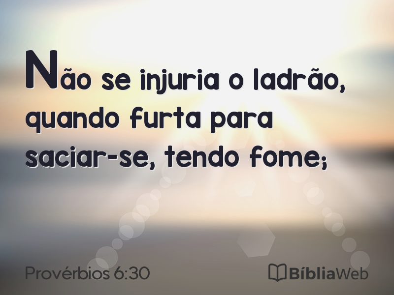 Provérbios 6:30 em imagem para compartilhar