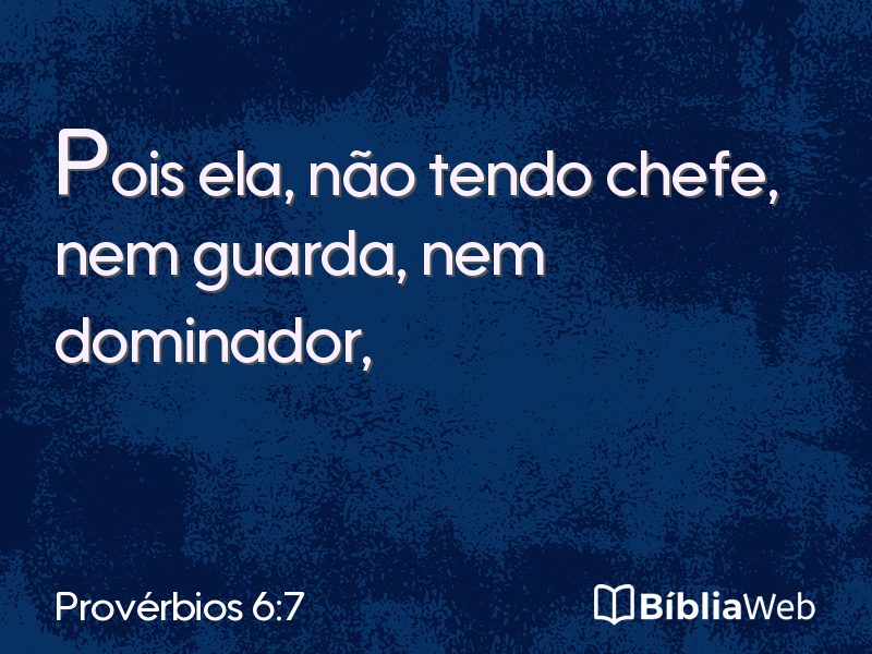 Provérbios 6:7 em imagem para compartilhar