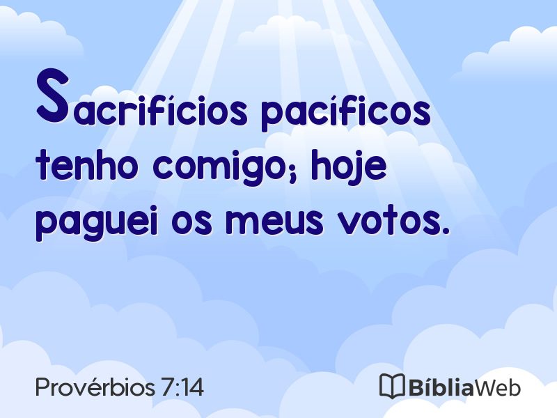 Provérbios 7:14 em imagem para compartilhar
