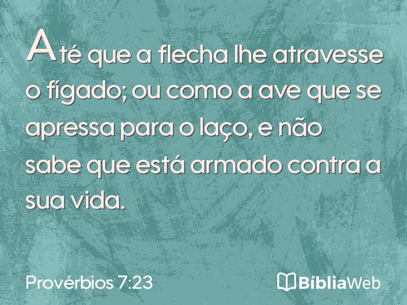 Provérbios 7:23 em imagem para compartilhar
