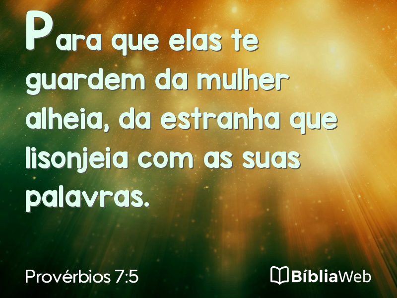 Provérbios 7:5 em imagem para compartilhar