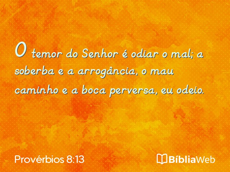 Provérbios 8:13 em imagem para compartilhar