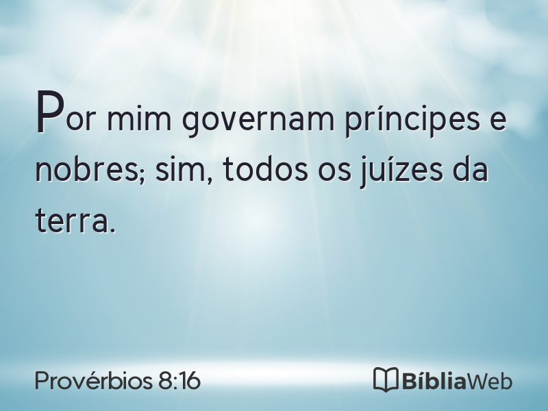 Provérbios 8:16 em imagem para compartilhar