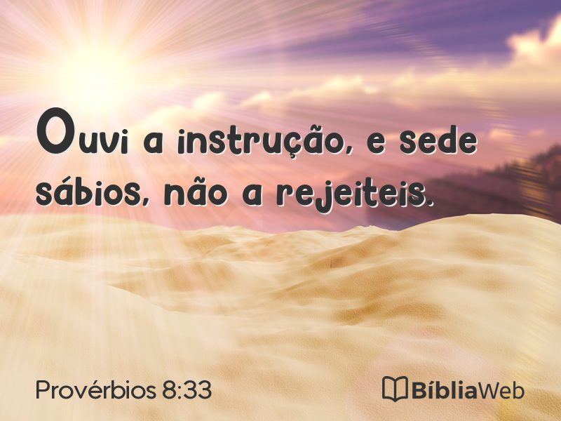 Provérbios 8:33 em imagem para compartilhar