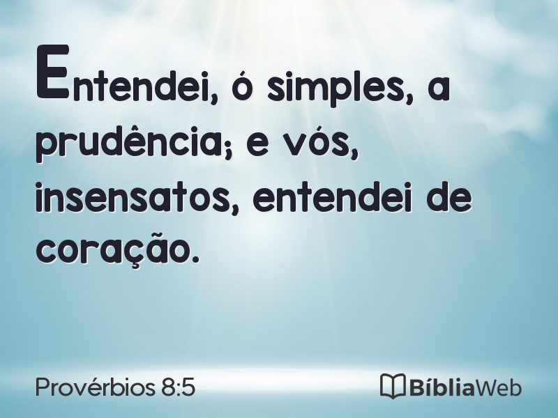 Provérbios 8:5 em imagem para compartilhar