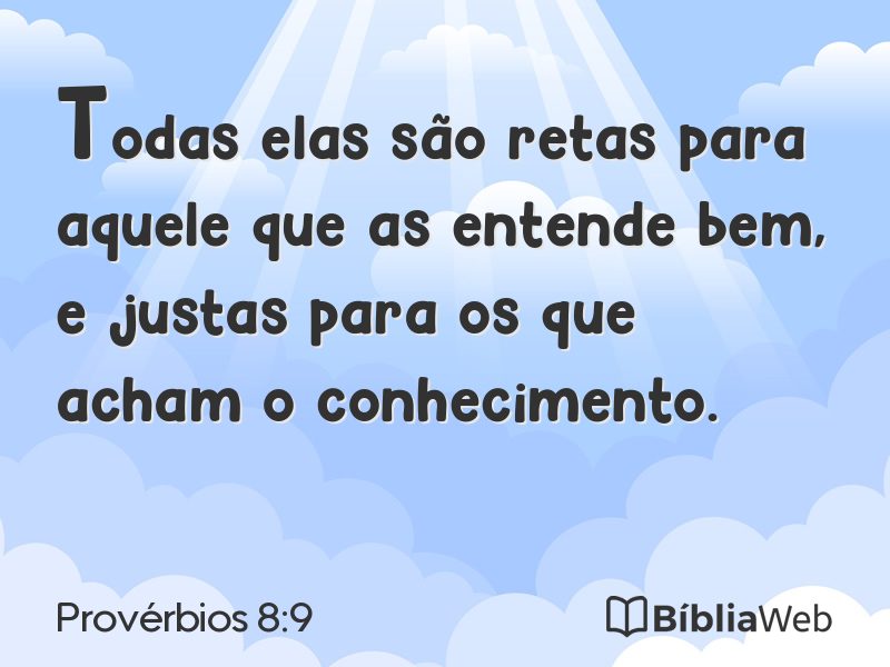 Provérbios 8:9 em imagem para compartilhar