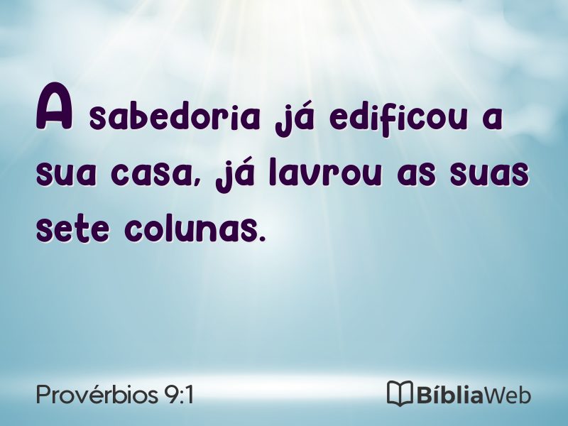 Provérbios 9:1 em imagem para compartilhar