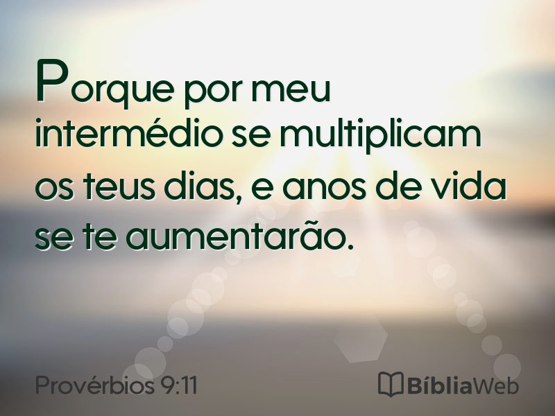 Provérbios 9:11 em imagem para compartilhar