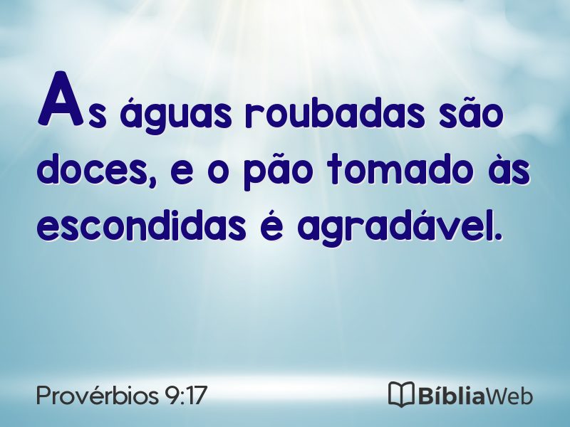 Provérbios 9:17 em imagem para compartilhar
