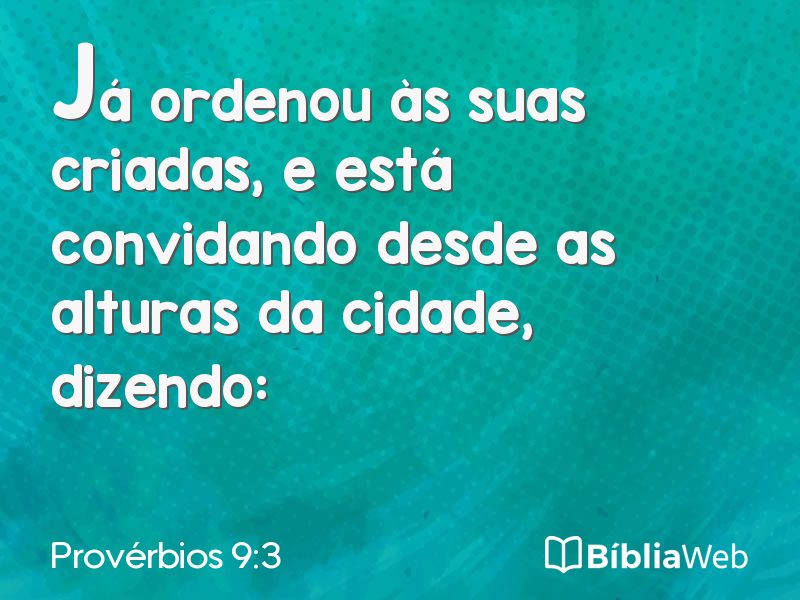 Provérbios 9:3 em imagem para compartilhar