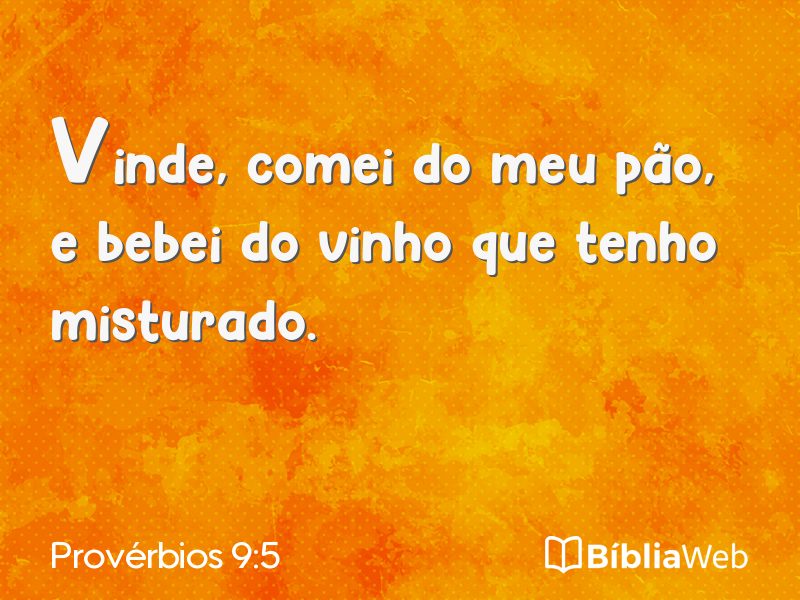 Provérbios 9:5 em imagem para compartilhar