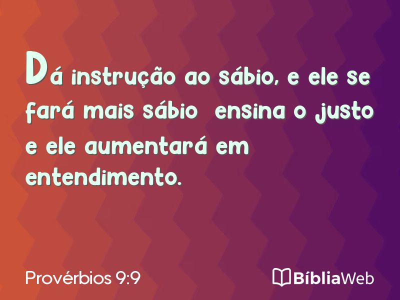 Provérbios 9:9 em imagem para compartilhar