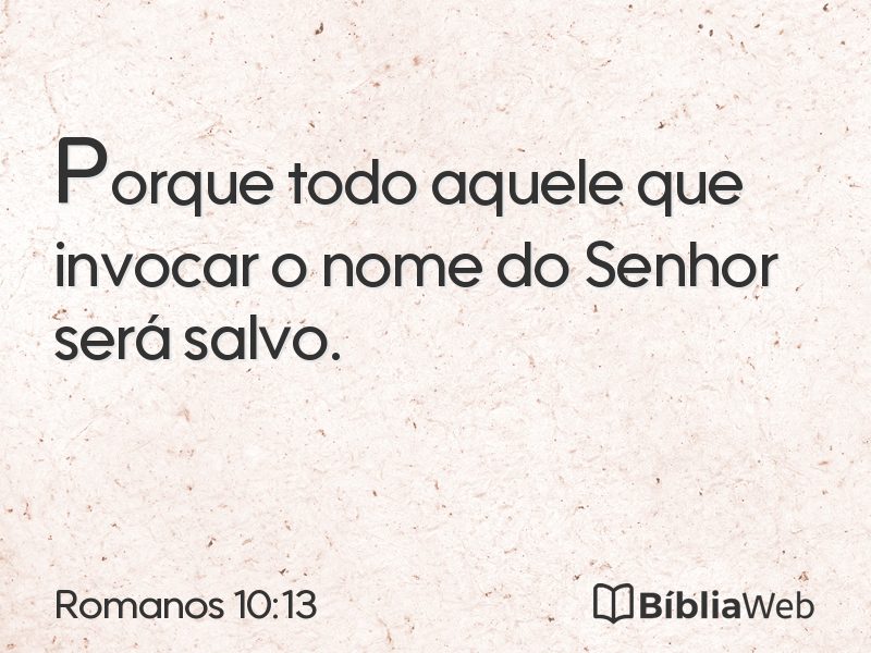 Romanos 10:13 em imagem para compartilhar