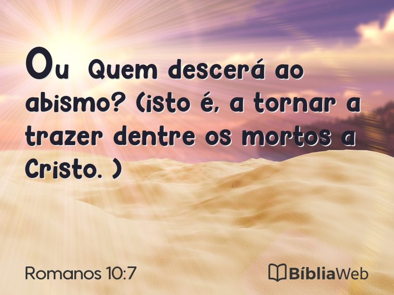 Romanos 10:7 em imagem para compartilhar