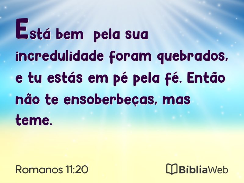 Romanos 11:20 em imagem para compartilhar