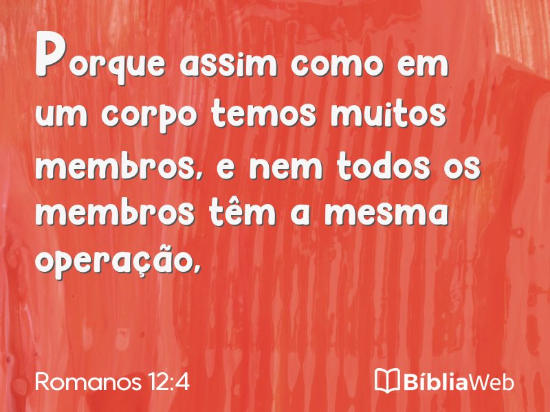 Romanos 12:4 em imagem para compartilhar