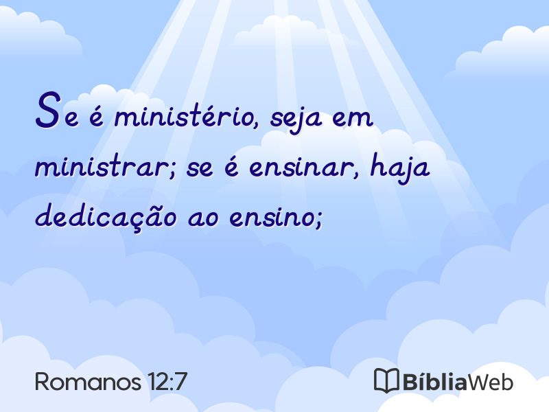 Romanos 12:7 em imagem para compartilhar
