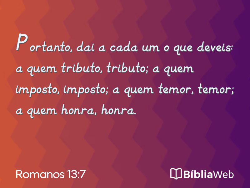 Romanos 13:7 em imagem para compartilhar