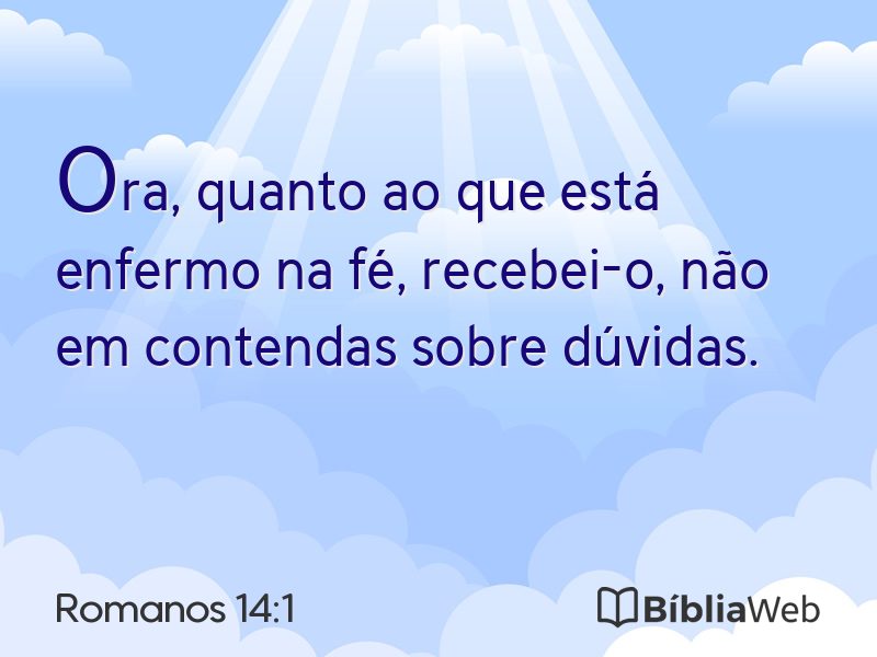 Romanos 14:1 em imagem para compartilhar