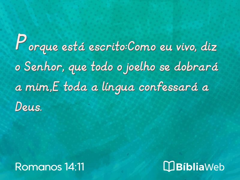 Romanos 14:11 em imagem para compartilhar