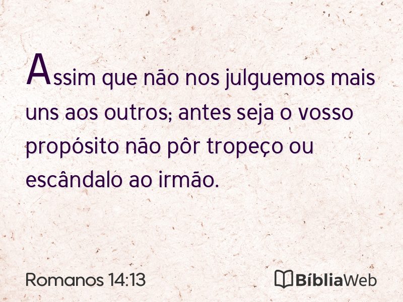 Romanos 14:13 em imagem para compartilhar