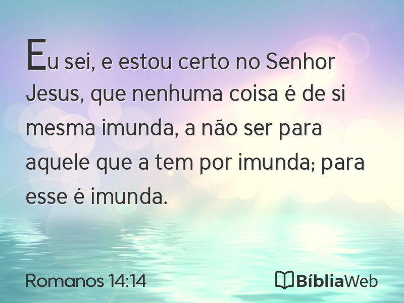 Romanos 14:14 em imagem para compartilhar
