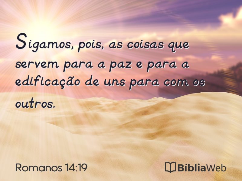 Romanos 14:19 em imagem para compartilhar