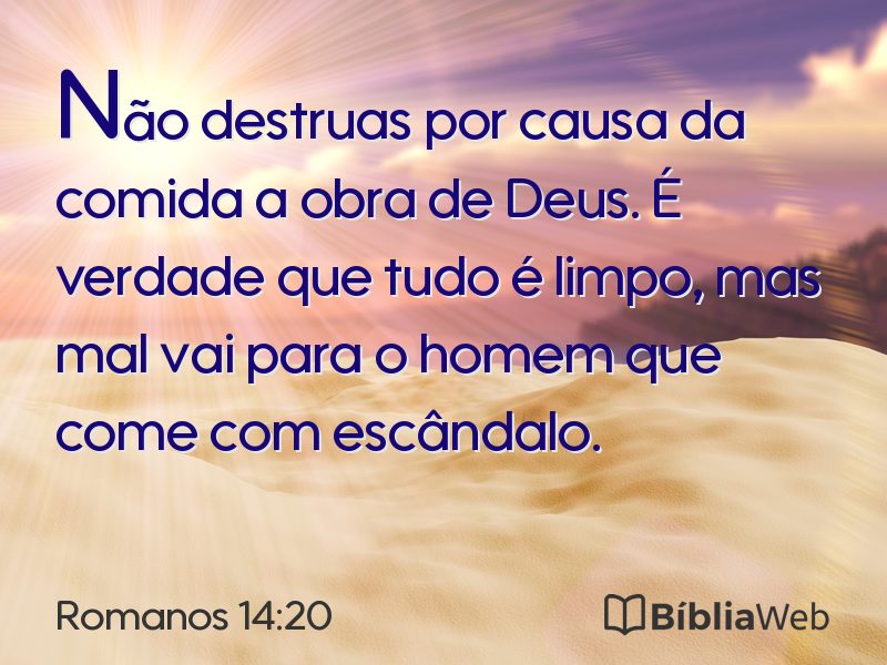 Romanos 14:20 em imagem para compartilhar