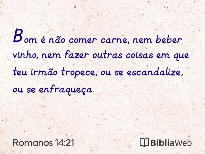 Romanos 14:21 em imagem para compartilhar
