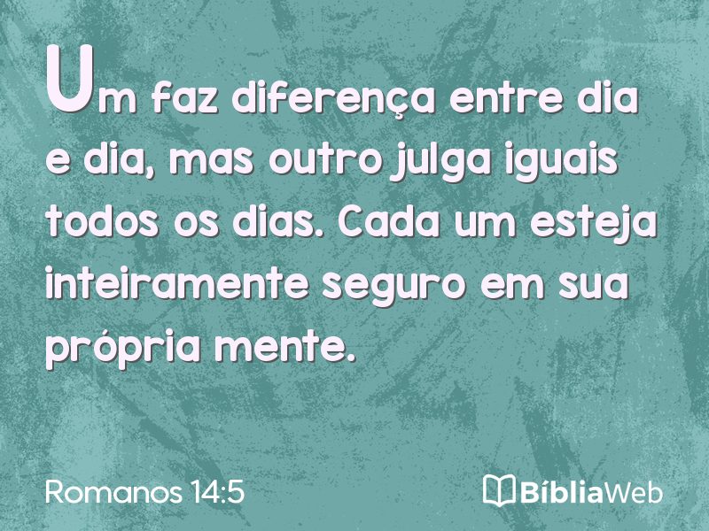 Romanos 14:5 em imagem para compartilhar