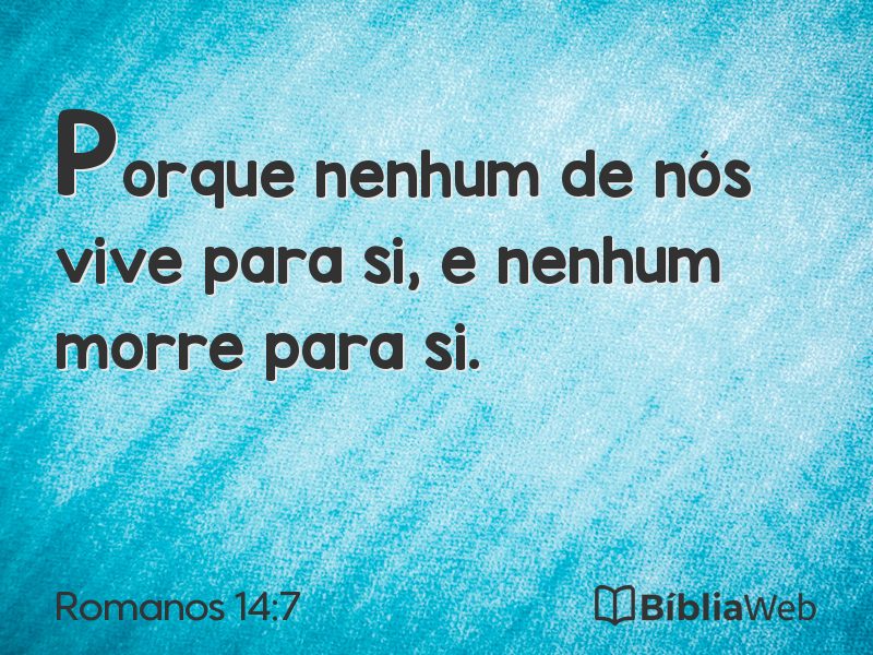 Romanos 14:7 em imagem para compartilhar