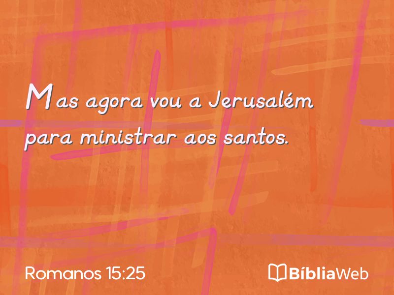 Romanos 15:25 em imagem para compartilhar