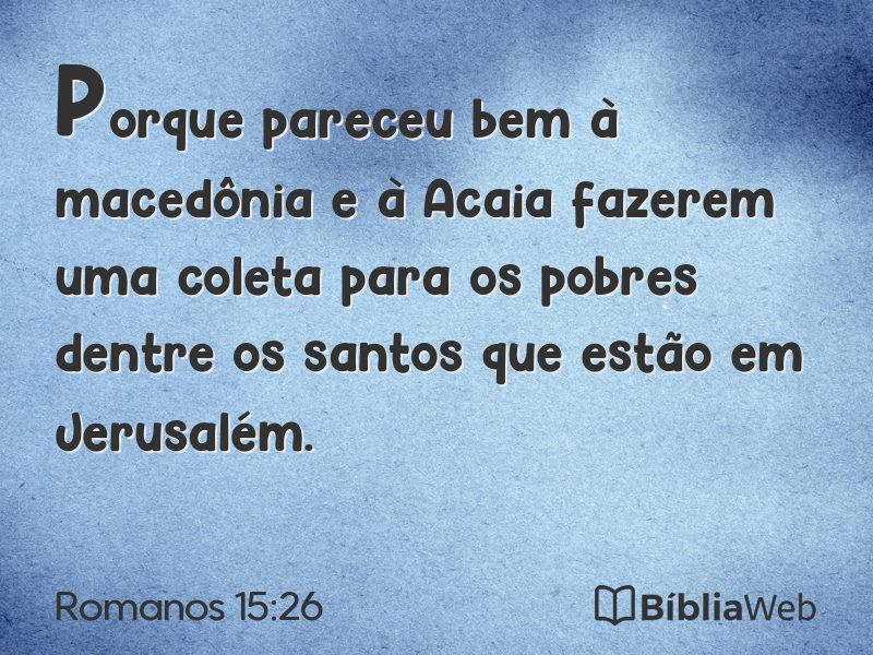 Romanos 15:26 em imagem para compartilhar