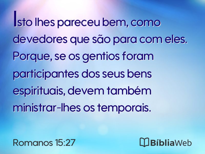 Romanos 15:27 em imagem para compartilhar