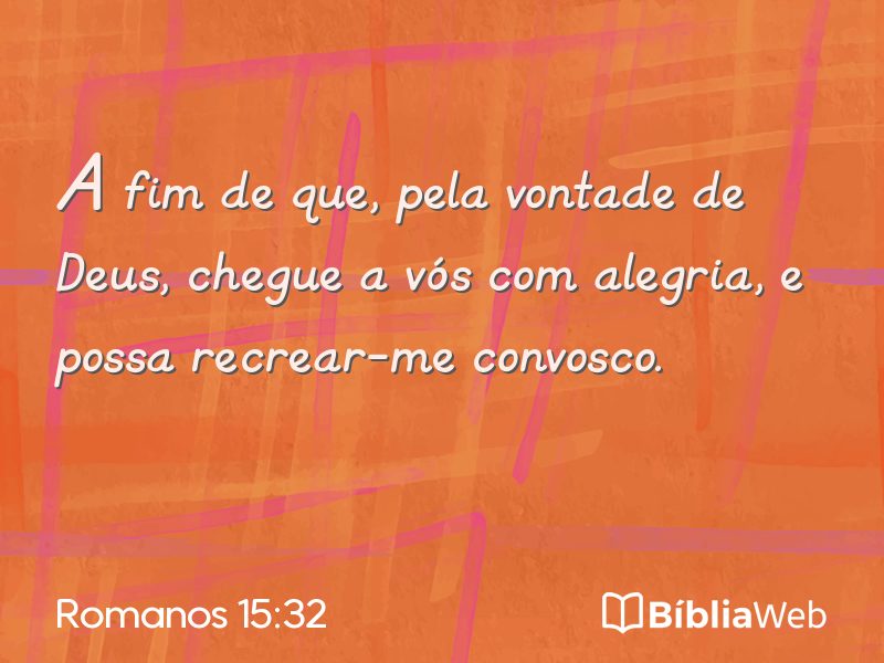 Romanos 15:32 em imagem para compartilhar