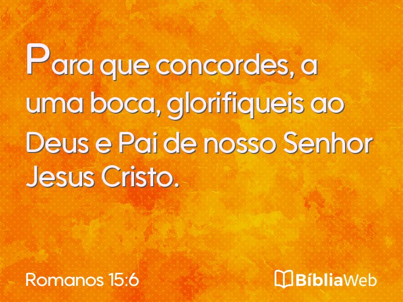 Romanos 15:6 em imagem para compartilhar