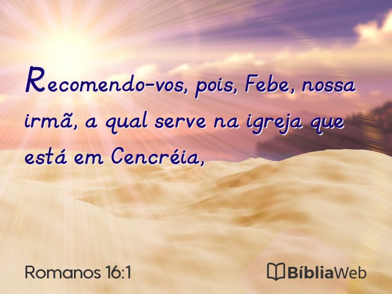 Romanos 16:1 em imagem para compartilhar