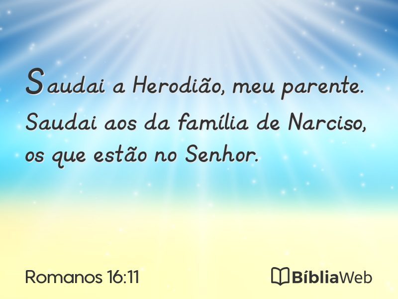 Romanos 16:11 em imagem para compartilhar