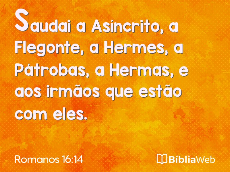 Romanos 16:14 em imagem para compartilhar