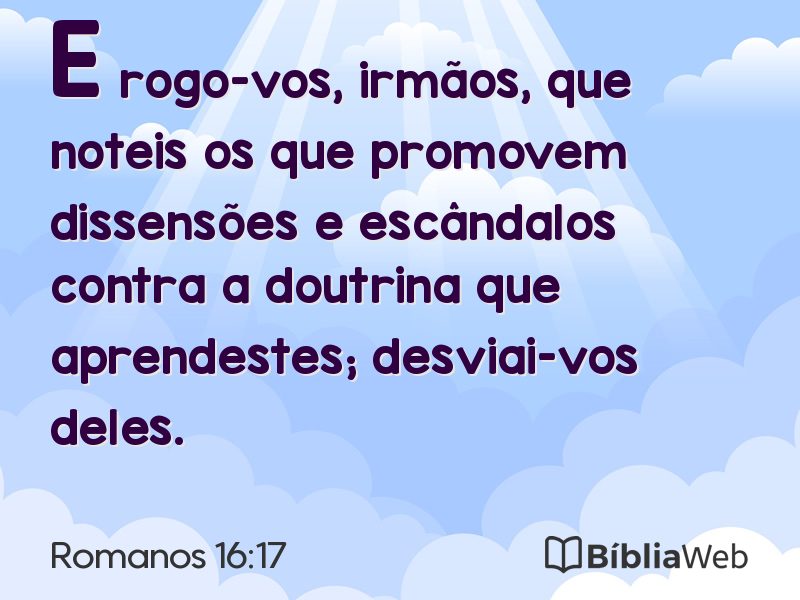 Romanos 16:17 em imagem para compartilhar